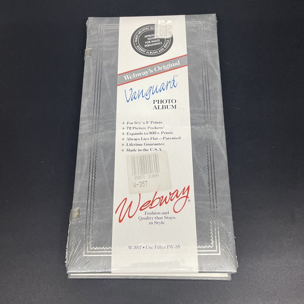 New Webway's Original Vanguard Photo Album 72 Pockets USA W-35T Expandable Grey